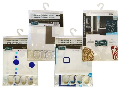 SPRCHOVÝ ZAVĚS S KROUŽKY CLANAX 180X 200CM