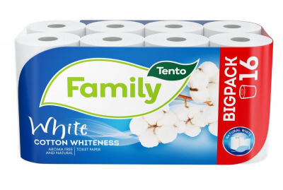Tento White Cotton Whiteness 2vrstvý toaletní papír, 16 rolí