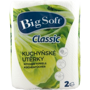 Big Soft Classic 2vrstvé kuchyňské papírové utěrky, 2× 51 útržků, 2 role