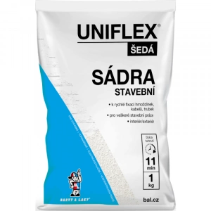 Uniflex sádra šedá, stavební, 1 kg