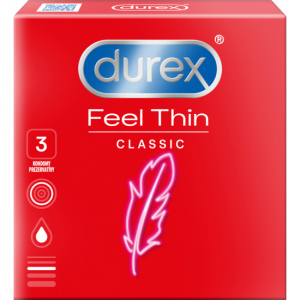 Durex Feel Thin Classic kondomy, 3 ks
