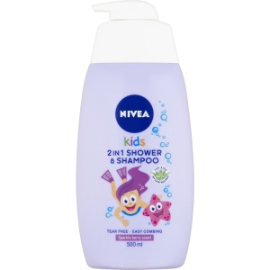 Nivea Kids Girl 2v1 sprchový gel a šampon, 500 ml