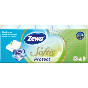 Zewa Softis Protect 4vrstvé papírové kapesníky, 10× 9 ks