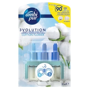 Ambi Pur 3 Volution Cotton Flower elektrický osvěžovač náplň 3 x 20 ml