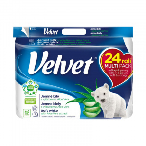 Velvet Soft White 3vrstvý toaletní papír, 24 rolí