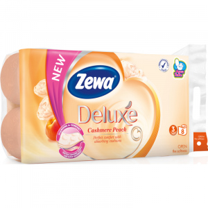 Zewa Deluxe Cashmere Peach 3vrstvý toaletní papír, 19,3 m, 8 rolí