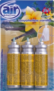 Air Menline Seychelles Vanilla Osvěžovač náhradní náplň 3 x 15 ml sprej