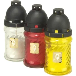 SVÍČKA HŘBITOVNÍ SKLO 14CM VKLAD 30G 15HOD.