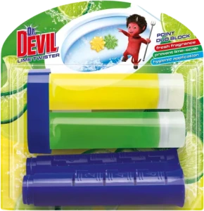 Dr.DEVIL WC bodový duo blok Lime Twister 2x32,5 ml, 65 ml