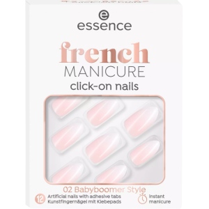 Essence French Click & Go umělé nehty 02 Babyboomer Style 12 kusů