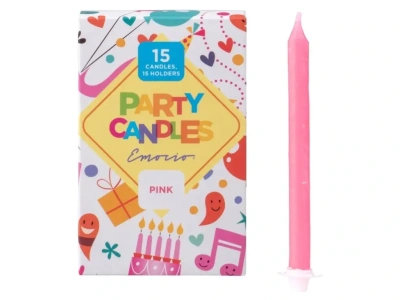 DORTOVÉ SVÍČKY EMOCIO RŮŽOVÉ 15KS