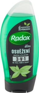 Radox Men Osvěžení Mentol a čajovník 3v1 sprchový gel pro muže, 250 ml