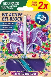 Ambipur WC Active gel-blok divoký ibišek 2 x 45 g