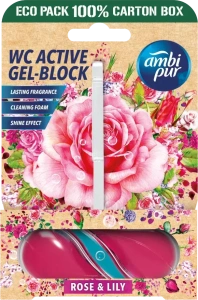 Ambi Pur WC Active gel-blok růže & lilie 45 g