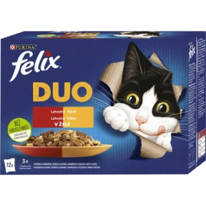 Felix Fantastic DUO kapsičky pro kočky, výběr v želé 12× 85 g