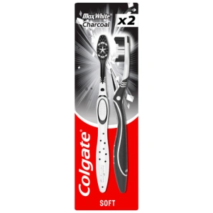 Colgate Max White Charcoal zubní kartáček, soft, 2 ks