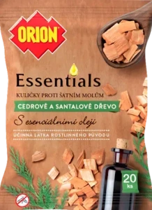 ORION ESSENTIALS PROTI ŠATNÍM MOLŮM CEDROVÉ A SANTALOVÉ DŘEVO 20KS