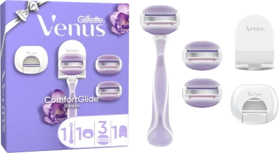 Gillette Venus ComfortGlide Breeze Xmas dárková sada - holicí strojek, 3 holicí hlavice, kryt čepele, sprchový věšák