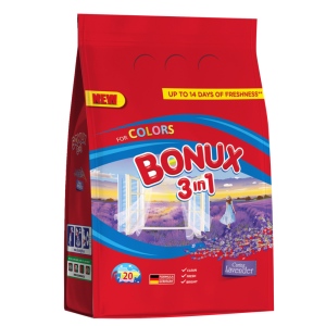 Bonux Color Caring Lavender prací prášek, 20 praní, 1,5 kg