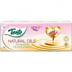 Tento Natural Oils Almond, 4vrstvé pap. kapesníčky, 10× 10 ks