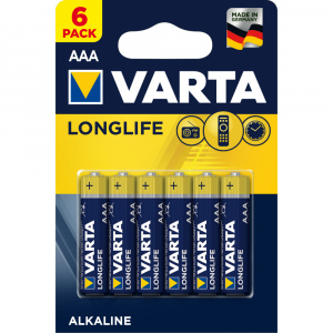 Varta Longlife baterie AAA alkalické, 6 ks