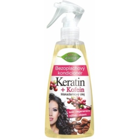 Bione Cosmetics Keratin & Kofein bezoplachový kondicionér pro všechny typy vlasů sprej 260 ml