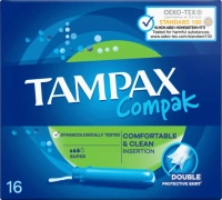 Tampax Compak tampony s aplikátorem Super, 16 ks