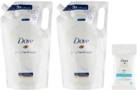 Dove tekuté mýdlo náhradní náplň 2x 750ml + Dove ubrousky