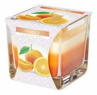 Svíčka ve skle BISPOL Tříbarevná Pomeranč 170 g
