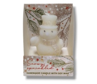 Bartek vánoční svíčka vosková figurka zasněžená, 55 g, 70 mm