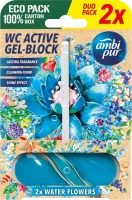 Ambi pur WC Active gel-blok vodní květy 2 x 45 g