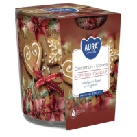 SVÍČKA VONNÁ VE SKLE SKOŘICE S HŘEBÍČKEM 100G