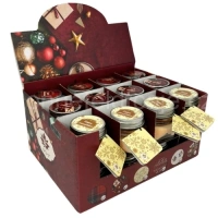 SVÍČKA VÁNOČNÍ VE SKLE S PŘÁNÍM 28G