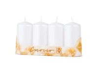 SVÍČKA EMOCIO VÁLEC BÍLÁ METALICKÁ PERLA