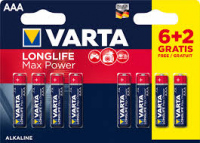 Varta Longlife Max Power AAA mikrotužkové baterie, 8 ks